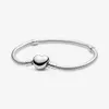 100% 925 Sterling Silver Heart Fermoir Serpent Chaîne Bracelet Fit Authentique Européenne Dangle Charme Pour Les Femmes De Mode DIY Bijoux