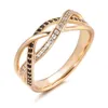 Luxury 18k Rose Gold Natural Black Diamond Ring Geometric Line Cross Wedding Diamond Rings for Women Vintage Fashion Smyckes 220206194484