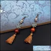 Dangle & Chandelier Earrings Jewelry Fashion Womens Creative Wooden Beads Vintage Tassles Alloy S395 Drop Delivery 2021 Tvbnq