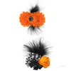 Party Favor Halloween hairpin feather sunflower baby hairpin European and American festival baby headdress T2I52288