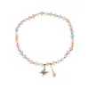 S2491 Mode Smycken Transparent Färgglada Beaded Halsband Rhinstone Butterfly Pendant Choker Halsband