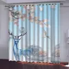 3Dリビングルームのカーテン写真印刷カーテンの窓の動物のキッチンカーテンの停電