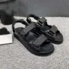 Designer Damen Sandalen Hochwertige Damen Slides Kristall Kalbsleder Freizeitschuhe gesteppte Plattform Sommer Strand Slipper 35-42 Mit Box und Einkaufstasche