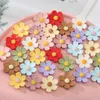 30PCS 16*16mm Mixed Color Flower Flatback Resin Components Cabochons Scrapbook Craft DIY Embellishments Phone Decor Headwear Accessories