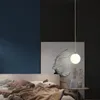 Nordic cobre quarto cabeceira pequena lâmpada penant moderno e minimalista loja de roupas restaurante bar bola vidro pingente luz