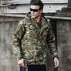 Casacos dos homens Campo do exército Jaqueta tática Homens Waterproof Windbreaker Rip-stop Swat Camuflagem Militar Multi-bolsos Inverno Casaco S-2XL