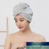 Lot de 2 serviettes de séchage des cheveux en bambou bio Cap Wrap Bath Shower Head Turban avec boutons Serviette de cheveux à séchage rapide pour les femmes Anti-Frizz1