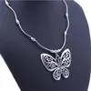 Dames Holle Butterfly Tibetaans Zilveren Hanger Kettingen Mode Gift Nationale Stijl Dames DIY Ketting Hangers
