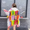 Summer Women Long Cartoon Print Chic Sunscreen Clothes Loose Hooded Coats 210820