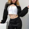 Moda Grade Hollow Out Hoodies Hoodies Manga Longa Ultra Curto Casual Pullover Solto Cropped Tops Superfits 210728