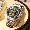 Mode Männer Uhr Kalender Edelstahl Top Marke Luxus Sport Chronograph Quarz Uhren Relogio Masculino