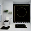 Badkamer Antislip Matten Letter Gedrukt Waterdichte Douche Gordijnen Fashion Toilet Cover Mats Four Stuk Set