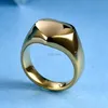 Blank Heart Chunky Ring Band Women Men Love Stainless Steel Gold Plated Signet Rings Lovers Finger Military Hip Hop Fashion Jewelry Will and Sandy