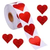 1 / 1.5 inch rood hart vorm zelfklevende stickers Valentijnsdag papier verpakking labels snoep dragee tas geschenkdoos verpakking tas bruiloft 500 stks