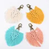 Tassel Keychains for Women Boho key Holder Keyring Macrame Bag Charm Car Hanging Jewelry Gift G1019