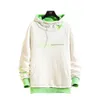 Japan Style Casual O-Neck Autumn Print Hoodie green Sweatshirt Men'S Thick Fleece Hip Hop High Streetwear Clothes 201126