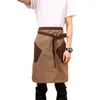 Unisex Japanese Apron Waist Denim Apron Barista Vintage Half Apron Cooking Aprons Men Pinafore 201007