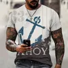 T-shirt a maniche corte casual 3D di moda per abbigliamento da strada in stile retrò di grandi dimensioni