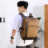 Рюкзак мужская роскошь мужская мода ретро дорожная сумка водоотталкивающая многофункциональная искусственная кожа 15.6-дюймовый ноутбук USB зарядки