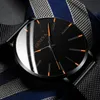 minimalistische mode ultradunne horloges quartz horloge relogio masculino met klassiek zakelijk herenhorloge eenvoudige schaal blauwe naaldlegering riem