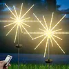 112 LED String Lights Firework Meteor DIY Lamps Strip Decorative Twinkle Starry Starburst Remote Control 8 Modes Battery Solar Lawn Light