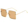 Ny perversion design halv ram mode unisex solglasögon fyrkantiga UV400 linser full metall övergång halvfälg glasögon