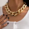 Hip Hop Chunky Épais CCB En Plastique Gourmette Chaîne Collier Ras Du Cou Punk Exagéré Court Clavicule Collier Collier Bijoux