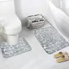 Banyo paspasları 3D Kabartmalı 2 adet kaymaz emme kavrama mat tuvalet halıları bellek köpük duş banyo banyo halılar