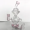 Pink-Transparent Hookahs Thick Bent Neck Glass Bongs Smoking Pipe Oil Dab Rigs Honeycomb percolator Water Pipes 10mm Female Joint With Pink Bowl Accessories