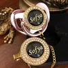 Miyocar personalizzato qualsiasi nome della foto può rendere l'oro bling ciuccio e ciuccio clip clip nero BPA BPA senza fittizio Bling Design unico P8-B 210226