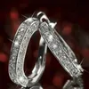 Hoop Huggie boucles d'oreilles à la mode pour les femmes de luxe rond brillant couleur argent paillettes brillant oreille bijoux beau cadeau