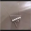 & Pendants Jewelryfyuan Letter Love Pendant For Women Exquisite Clavicar Chain Pearl Necklaces Weddings Jewelry Party Gifts Drop Delivery 20
