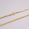 Kedjor 1st Fine Pure Au 750 18K Yellow Gold Chain 1.4mm Women Wheat Link Halsband 1.8-2.6G