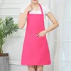 Household Cleaning Solid Color Apron Kitchen Cooking Baking Adult Aprons Home Women Nylon Pure Colors DIY Custom BH4618 TQQ