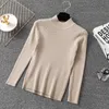 Höst Vinter Turtleneck Pullovers Tröjor Primerskjorta Långärmad Koreansk Slim-Fit Tight Fur Sweater Jersey Mujer 210604