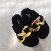 Sapatos de lã estilo outono para baotou, chinelos meio maçantes e inverno, roupa externa feminina, quente, fundo plano, mulas preguiçosas 201