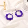 Pendientes circulares redondos de felpa con gancho para mujer, aretes colgantes fluorescentes de lana acrílica, traje de negocios, vestido, fiesta, accesorios de joyería