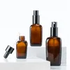 10 ml-100ml vierkante bruin glas lege parfum spray fles fijne mist verstuiver vulbare flessen voor essentiële olie cosmetische lotion