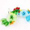 Qianbei en gros 6pcs Handmade Murano Lampwork Verre Mélange Mélange Couleur Fleur Cock Pendentif Collier Collier Hot Christmas Cadeau P0133 G0927