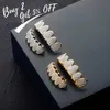 TOPGRILLZ Classic 6/6 Hip Hop/Punk Teeth Grillz Set Gold Silver Color Top & Bottom Grills Dental Mouth Caps Cosplay Party