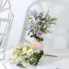 Dekorativa blommor kransar vit konstgjord hög kvalitet silke maskros plast eukalyptus hybrid bukett bröllop hem dekoration falska