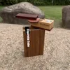 Cool Natural Wood Dry Herb Tobak Rökning Tube Portable Storage Box Stash Case Cigarette Dugout One Hitter Holder Högkvalitetssats DHL Gratis