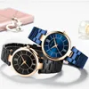 Mini Foco Mulheres Relógios À Prova D 'Água Azul Aço Inoxidável Marca Luxo Moda Senhoras Quartz Assista Relogio Feminino Montre Femme 210310