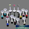 14 stks / partij Bioplast Flexibele Labret Lip Ring Oor Helix Tragus Cartilage Studs Piercing Gemengde Kleur Body Piercing Sieraden 16G Factory Prijs Expert Design Quality