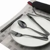 JANKNG Tableware Stainless Steel Cutlery Travel Camping Dinnerware Set Spoon Fork Chopsticks with Straw Portable Case 211108