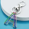 Nyckelringar Letter Pendant Harts Ring Women's Cute Car Acrylic Flash Keychain Bracket Charm Pack Gift G230525