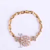 Fashion Jewelry Healthy Cubic Zirconia Gold Hand Chain Bracelet