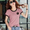 Shintimes Poleras Mujer Tshirt Femme Stripe Kobieta T Shirt Kobiety Bawełna Szczupła koszulka Kobieta Summer Casual Camiseta Feminina 210315