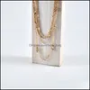 Ciondoli pendenti Jewelrypendant collane Boho Fashion Crystal Stars per le donne Collana in oro vintage Mtilayer gioielli femminili regalo di nozze