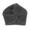 Herfst Winter Dames Gebreide Turban Caps Warm Knot Bandana Cross Twist Head Wrap Mode Moslim Monnet Indian Hat Night Cap